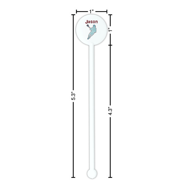 Lacrosse White Plastic 5.5" Stir Stick - Round - Dimensions