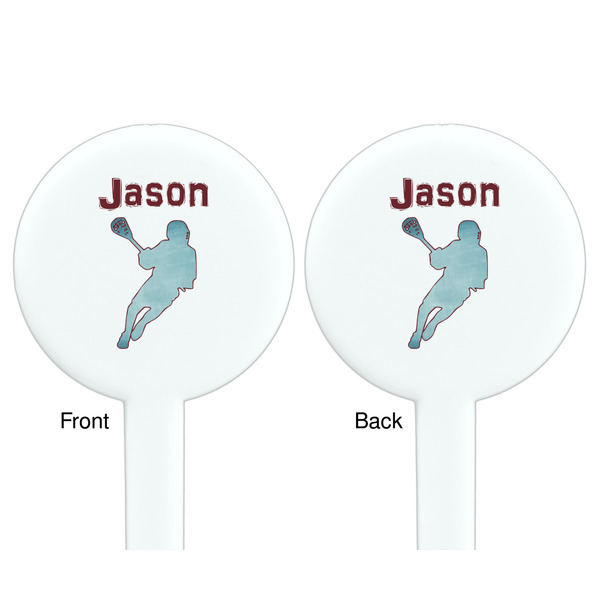 Lacrosse White Plastic 7" Stir Stick - Double Sided - Round - Front & Back