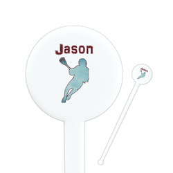 Lacrosse 7" Round Plastic Stir Sticks - White - Double Sided (Personalized)