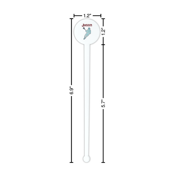 Lacrosse White Plastic 7" Stir Stick - Round - Dimensions