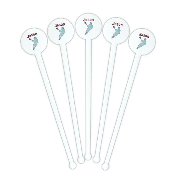 Lacrosse White Plastic 7" Stir Stick - Round - Fan View