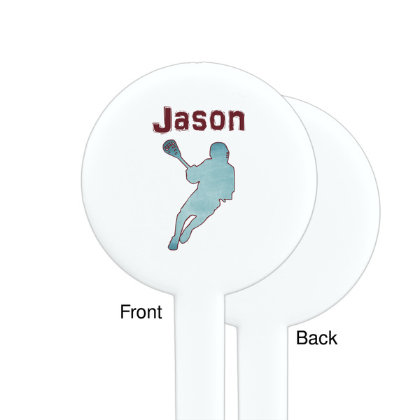 Lacrosse White Plastic 7" Stir Stick - Single Sided - Round - Front & Back