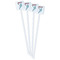 Lacrosse White Plastic Stir Stick - Double Sided - Square - Front