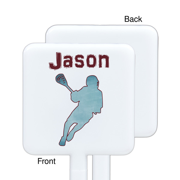 Lacrosse White Plastic Stir Stick - Single Sided - Square - Approval