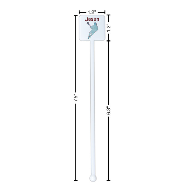 Lacrosse White Plastic Stir Stick - Square - Dimensions
