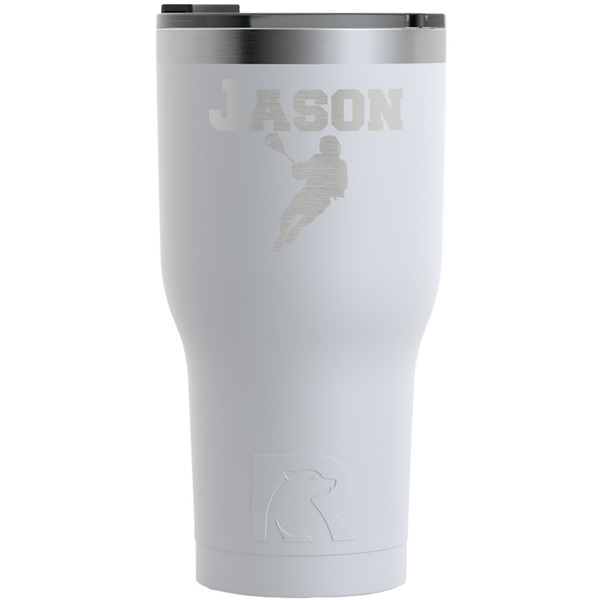 Custom Lacrosse RTIC Tumbler - White - Engraved Front (Personalized)