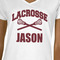 Lacrosse White V-Neck T-Shirt on Model - CloseUp