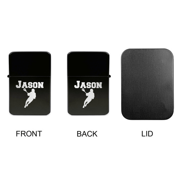Lacrosse Windproof Lighters - Black, Double Sided, no Lid - APPROVAL