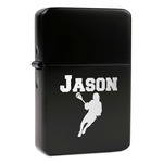 Lacrosse Windproof Lighter - Black - Single Sided & Lid Engraved (Personalized)