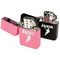 Lacrosse Windproof Lighters - Black & Pink - Open