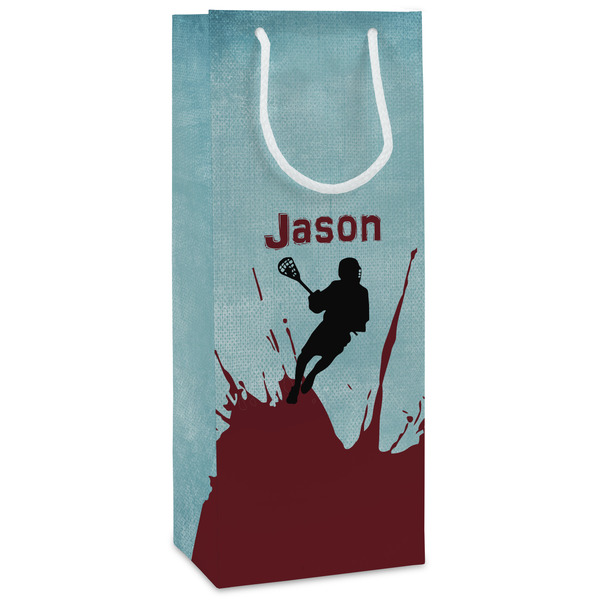 Custom Lacrosse Wine Gift Bags - Gloss (Personalized)
