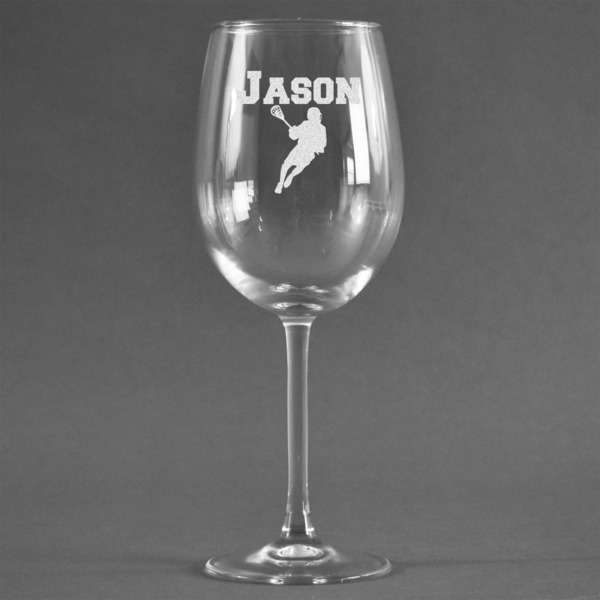 Custom Lacrosse Wine Glass - Engraved (Personalized)