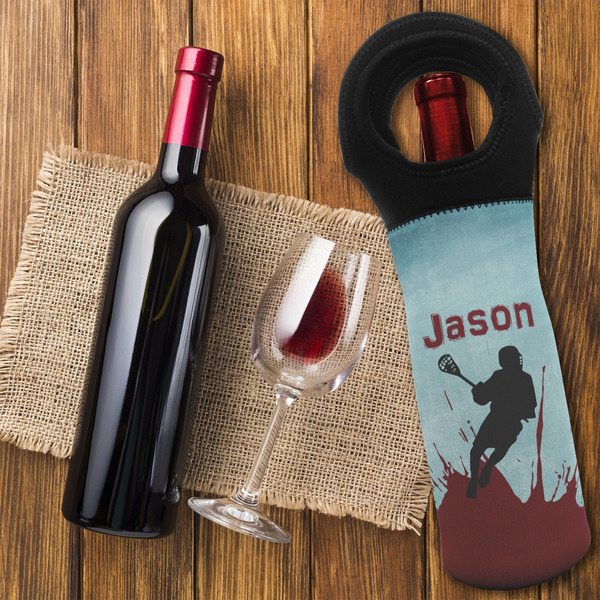 Lacrosse Wine Tote Bag - FLATLAY