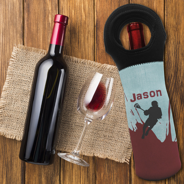 Lacrosse Wine Tote Bag - FLATLAY