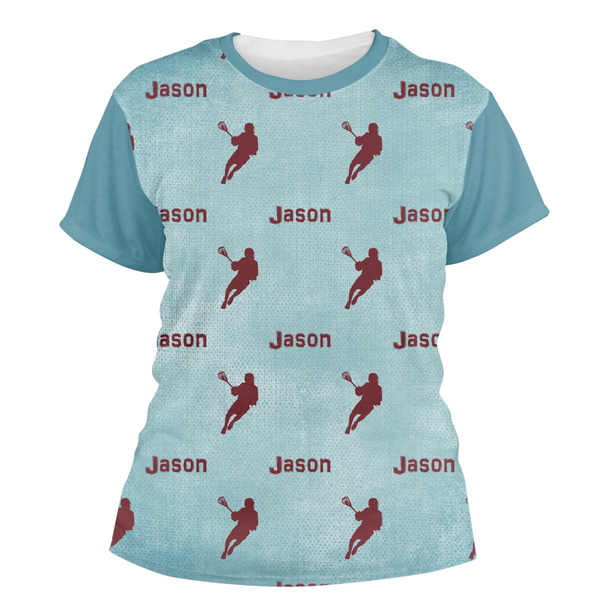 Custom Lacrosse Women's Crew T-Shirt (Personalized)