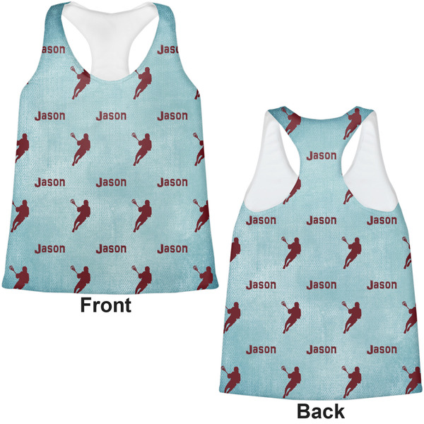 Lacrosse Womens Racerback Tank Tops - Medium - Front and Back
