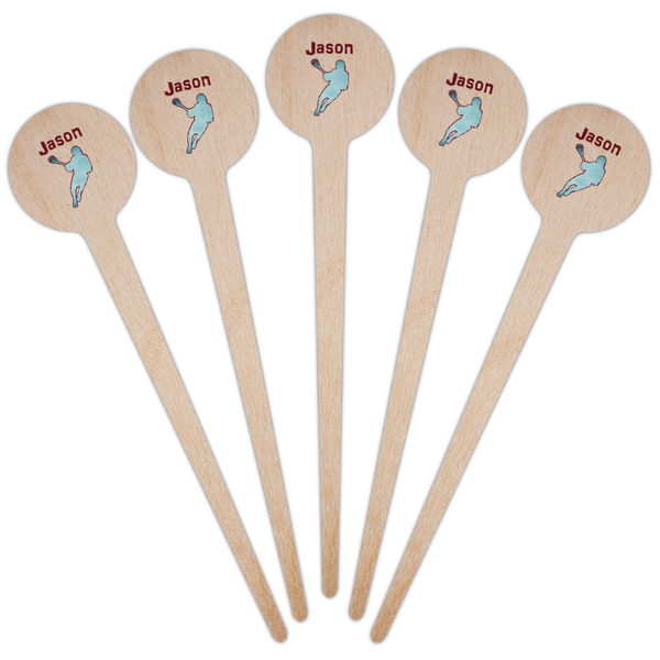 Lacrosse Wooden 4" Food Pick - Round - Fan View