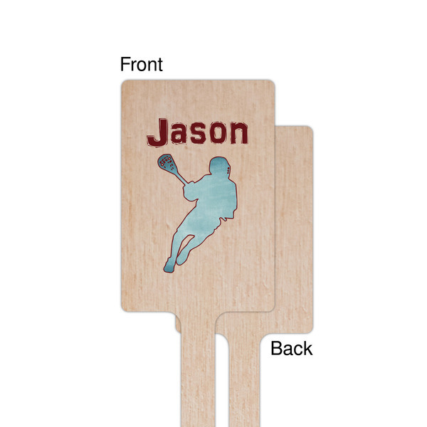 Lacrosse Wooden 6.25" Stir Stick - Rectangular - Single - Front & Back