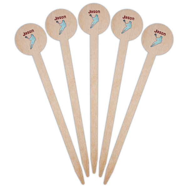 Lacrosse Wooden 6" Food Pick - Round - Fan View