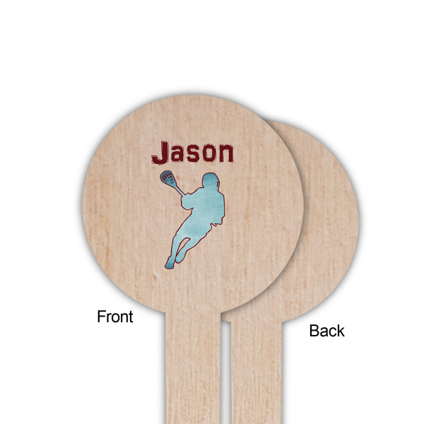 Lacrosse Wooden 6" Food Pick - Round - Single Sided - Front & Back