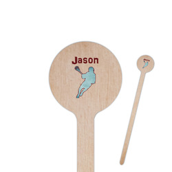 Lacrosse 6" Round Wooden Stir Sticks - Single Sided (Personalized)