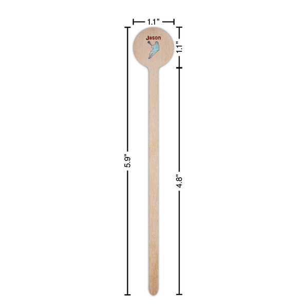Lacrosse Wooden 6" Stir Stick - Round - Dimensions