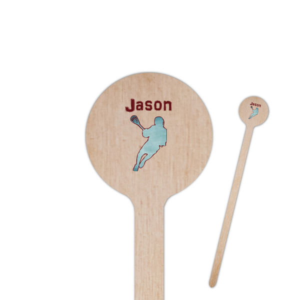 Custom Lacrosse 7.5" Round Wooden Stir Sticks - Double Sided (Personalized)