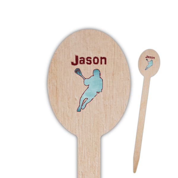 Custom Lacrosse Oval Wooden Food Picks (Personalized)