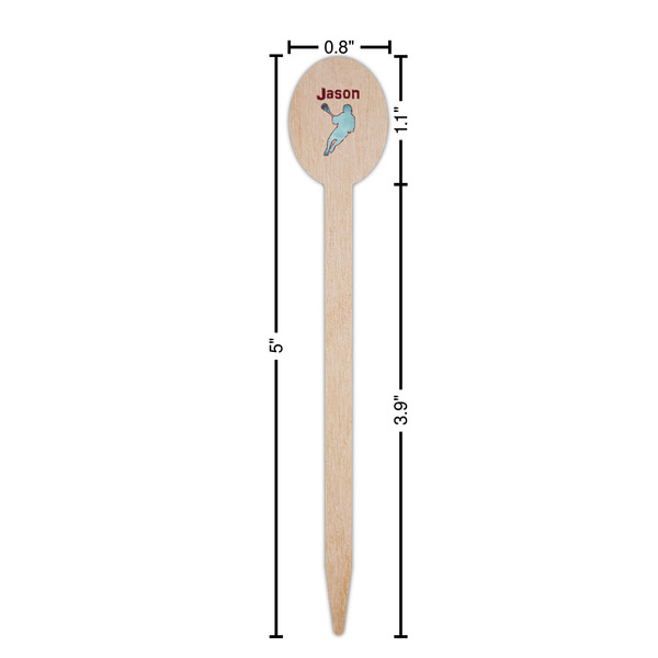 Lacrosse Wooden Food Pick - Oval - Dimensions