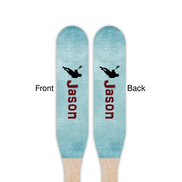 Lacrosse Wooden Food Pick - Paddle - Double Sided - Front & Back