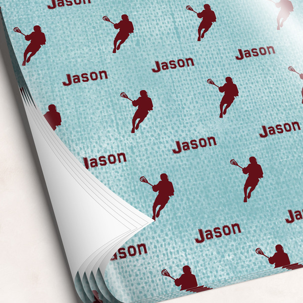 Custom Lacrosse Wrapping Paper Sheets (Personalized)