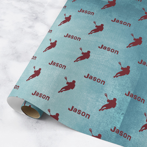 Custom Lacrosse Wrapping Paper Roll - Medium - Matte (Personalized)