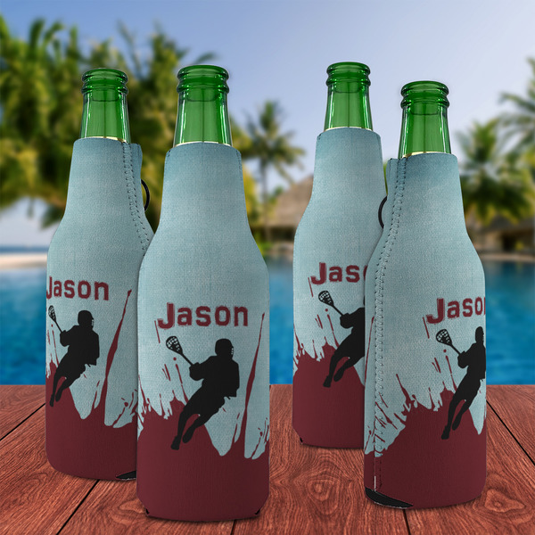 Lacrosse Zipper Bottle Cooler - Set of 4 - LIFESTYLE