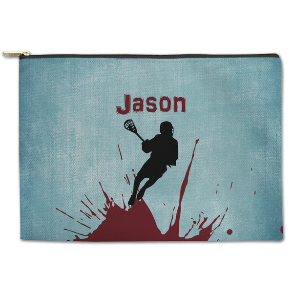 Custom Lacrosse Zipper Pouch - Large - 12.5"x8.5" (Personalized)