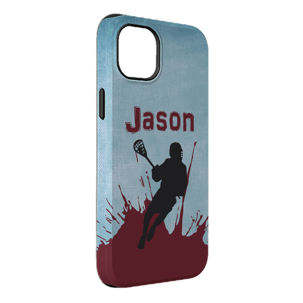 Custom Lacrosse iPhone Case - Rubber Lined - iPhone 14 Plus (Personalized)