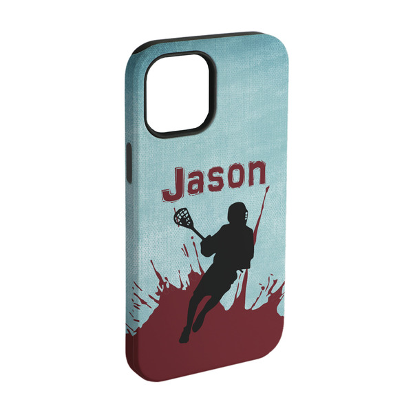Custom Lacrosse iPhone Case - Rubber Lined - iPhone 15 Pro (Personalized)