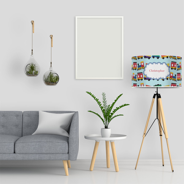 Trains 12" Drum Lampshade - LIFESTYLE