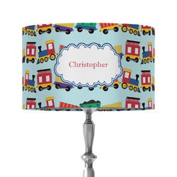 Trains 12" Drum Lamp Shade - Fabric (Personalized)