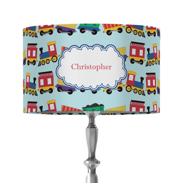 Trains 12" Drum Lampshade - ON STAND (Fabric)