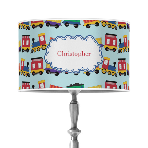 Custom Trains 12" Drum Lamp Shade - Poly-film (Personalized)