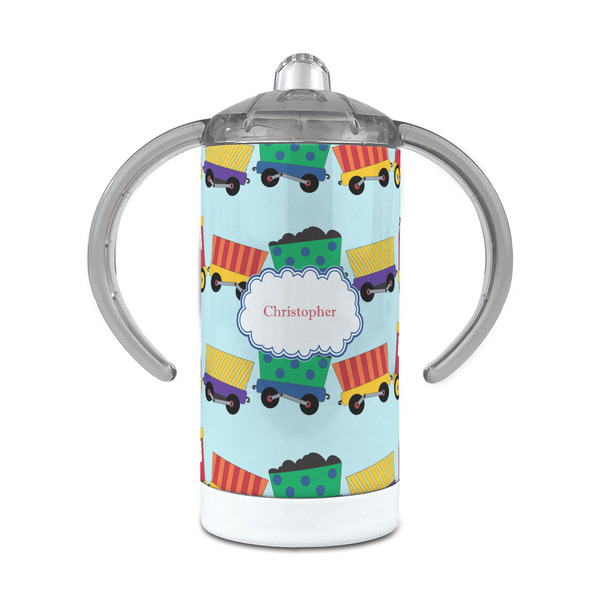 Custom Trains 12 oz Stainless Steel Sippy Cup (Personalized)