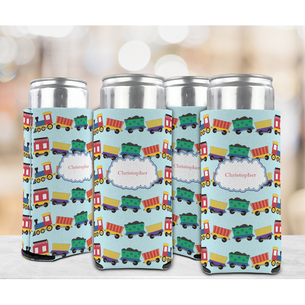 Trains 12oz Tall Can Sleeve - Set of 4 - LIFESTYLE
