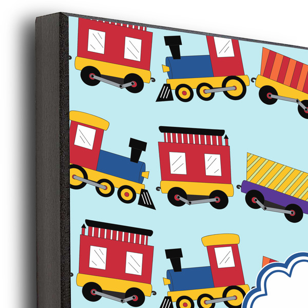 Trains 12x12 Wood Print - Closeup