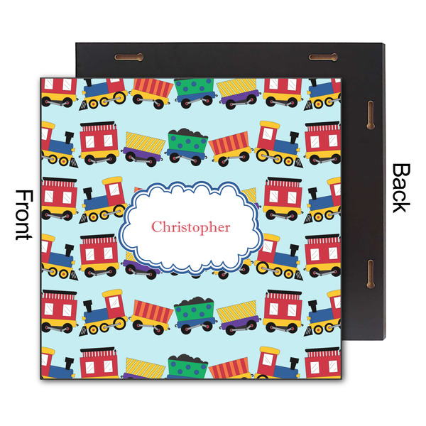 Trains 12x12 Wood Print - Front & Back View