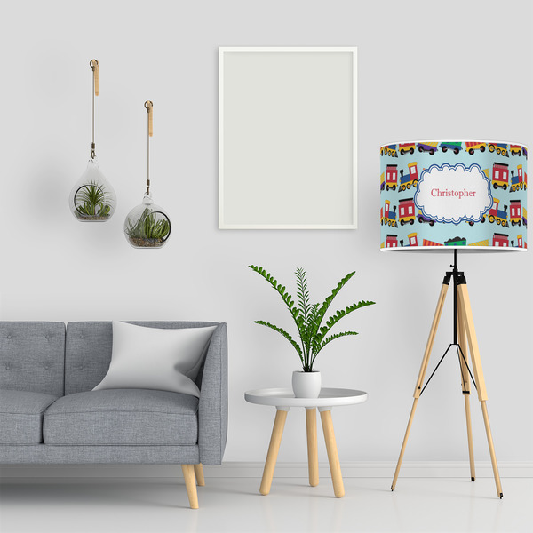 Trains 16" Drum Lampshade - LIFESTYLE