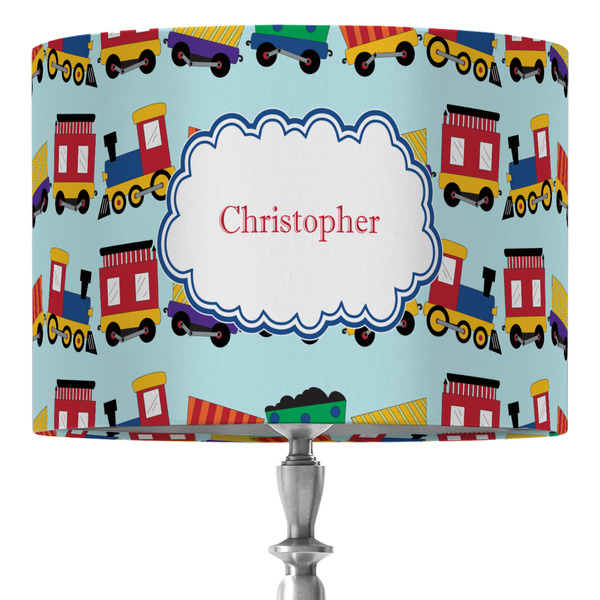 Custom Trains 16" Drum Lamp Shade - Fabric (Personalized)