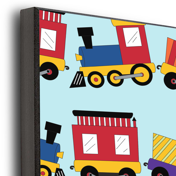 Trains 16x20 Wood Print - Closeup