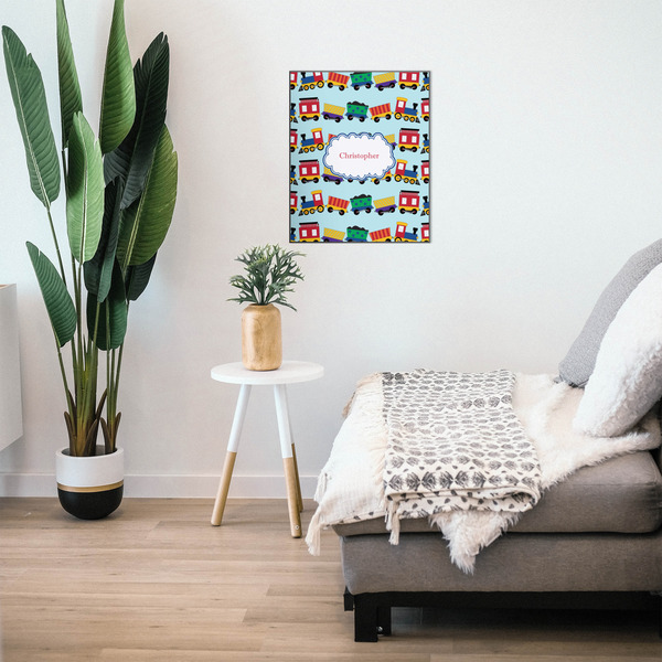 Trains 20x24 Wood Print - In Context