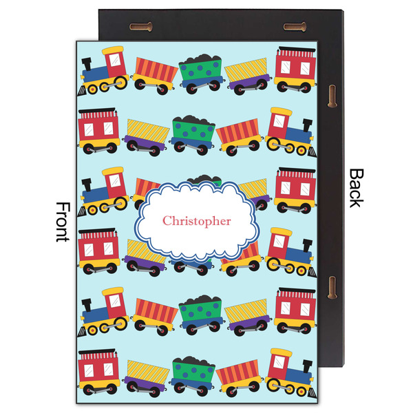 Trains 20x30 Wood Print - Front & Back View