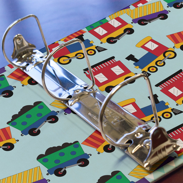 Trains 3 Ring Binders - Full Wrap - 2" - DETAIL
